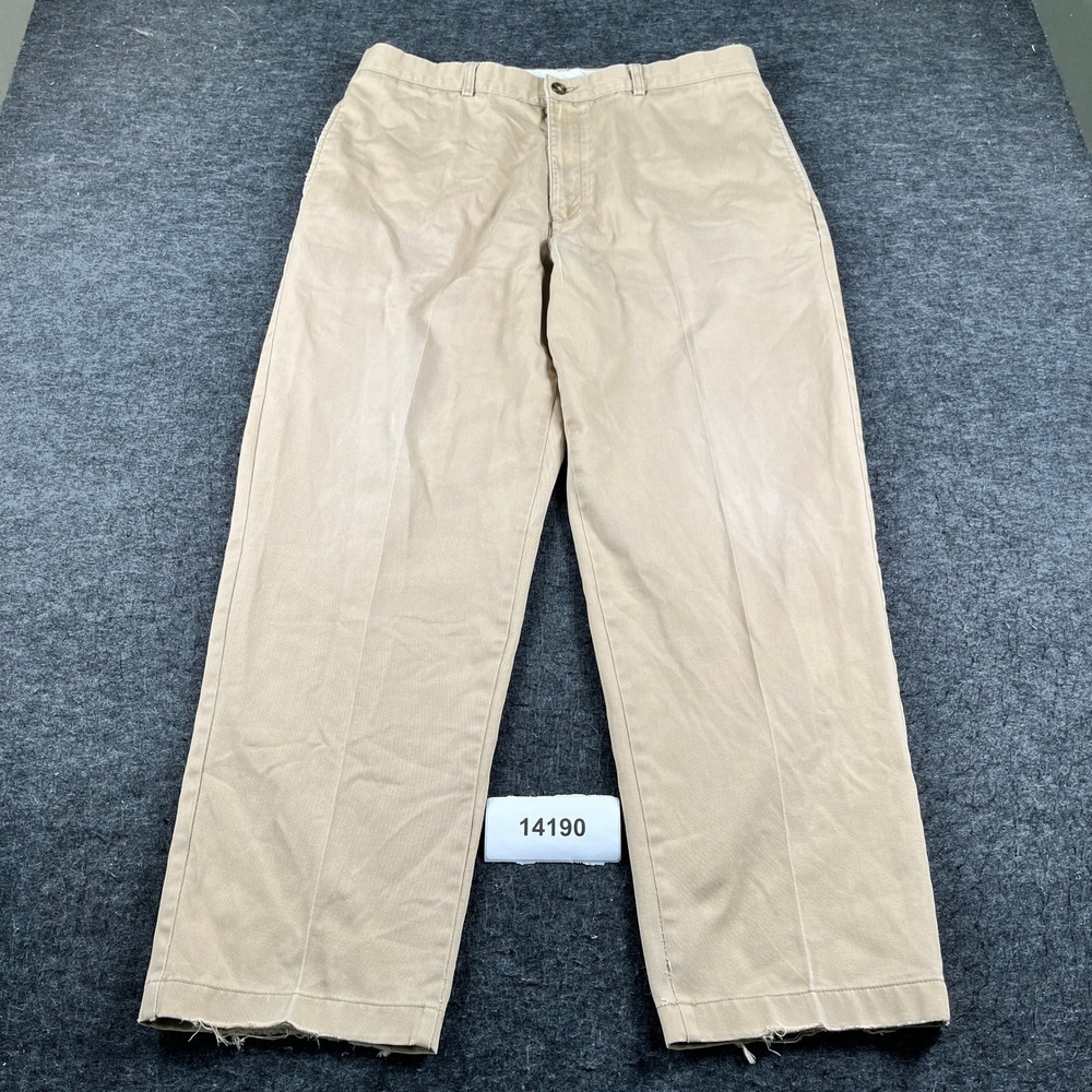 L.L. Bean Double L Classic Fit Chino Pants Mens 38x30 Beige Cotton Straight leg
